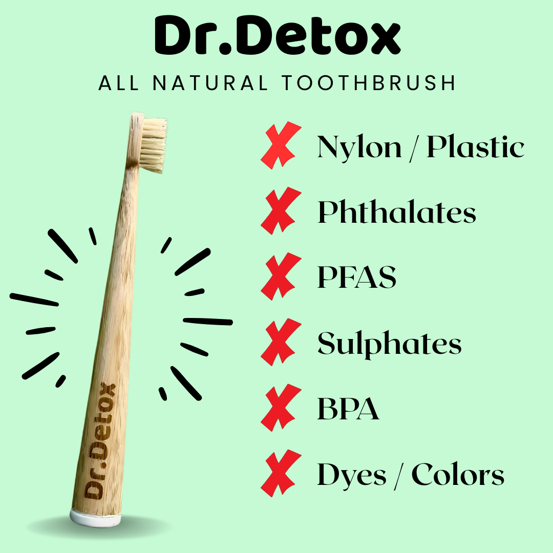 Dr.Detox Boar Bristle Bamboo Toothbrush